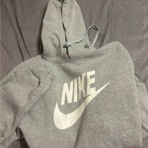 Nike Light Gray Hoodie with White Logo